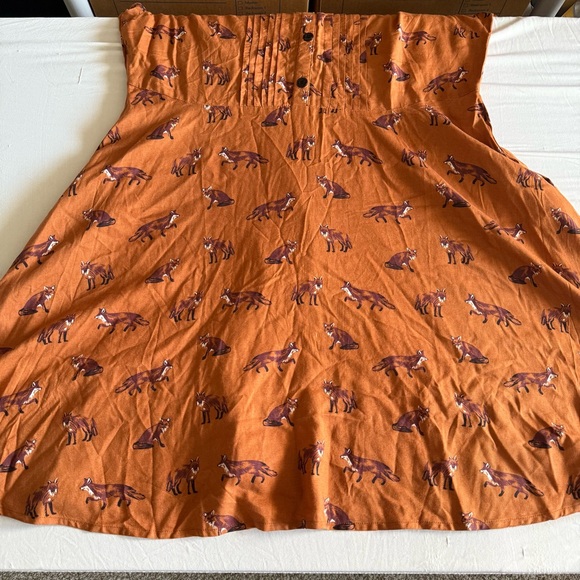 Hell Bunny Retro Dress Size 3XL Vixey Fox Print Pinup Rockabilly Hipster 1940s - Picture 7 of 16
